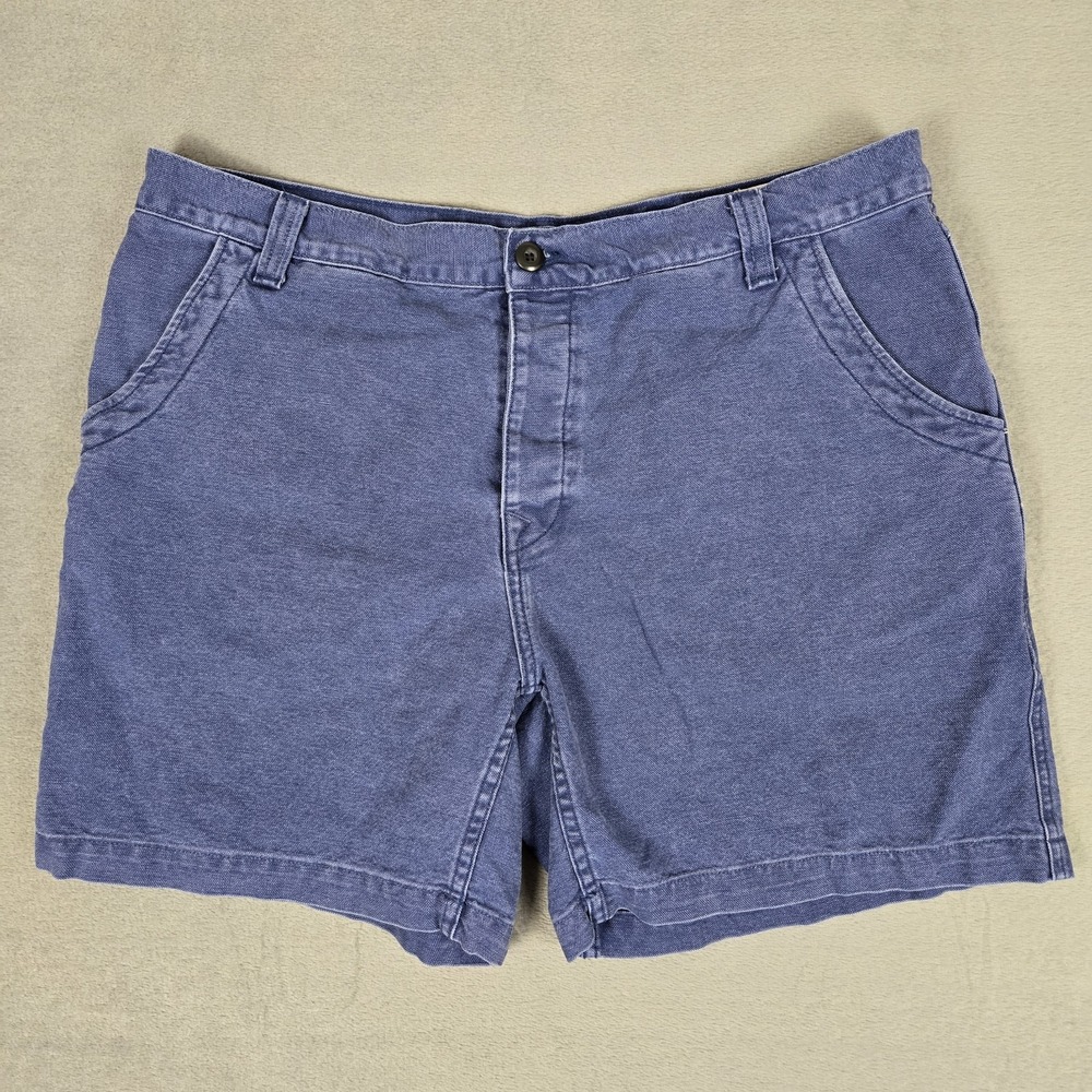 Imogene + Willie Mountain Short Mens 38 Blue Canvas Rock Climbing Button Fly